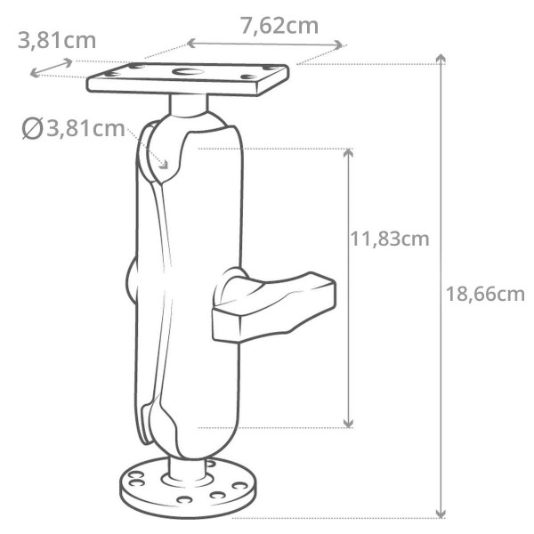 Support horizontal pour HELIX 5" - Boule C - N°3 - comptoirnautique.com
