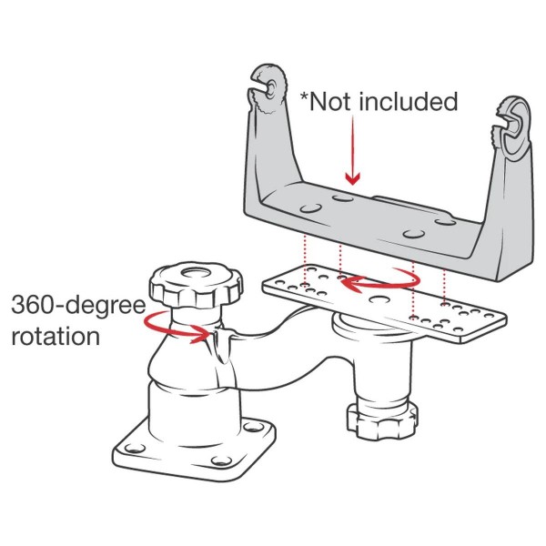 Support horizontal bras pivotant pour Echomap, GPS Map, Striker, HDS Live/Pro, de 5" à 16" - N°3 - comptoirnautique.com
