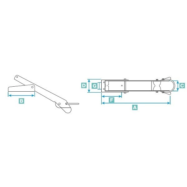 Davier d'étrave pour ancres jusqu'à 16 kg - 66840007 - N°2 - comptoirnautique.com