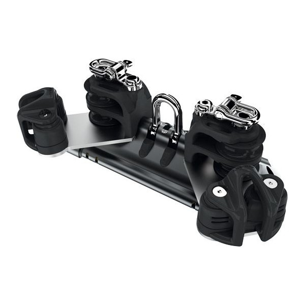 NTR ball bearing HS cart Torlon - shackle, double sheaves, ring & cleat - T2 - N°1 - comptoirnautique.com