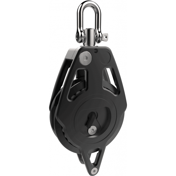 Racing single pulley with ratchet and ring - 80 mm - N°1 - comptoirnautique.com