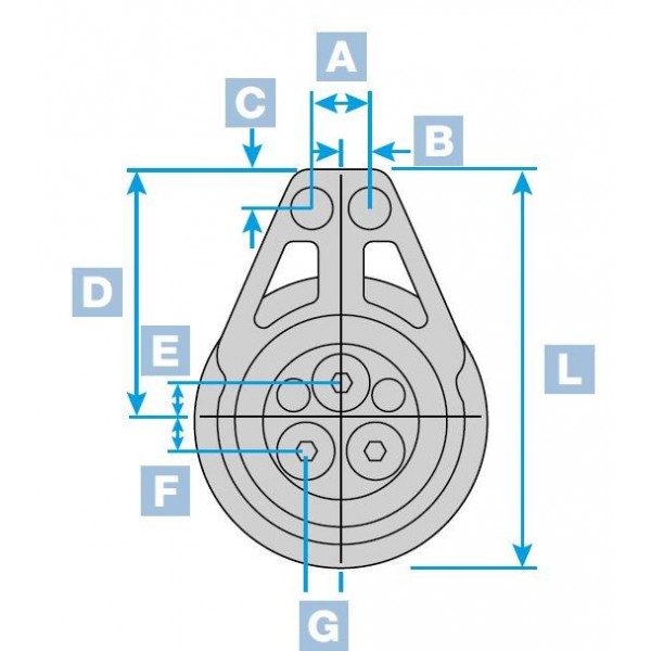 Puleggia piatta da corsa-doppio ponte - 175 mm - N°2 - comptoirnautique.com
