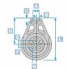 Puleggia piatta da corsa-doppio ponte - 175 mm - N°2 - comptoirnautique.com