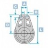 Carrucola piatta Racing HR-a ponte singolo - 80 mm - N°2 - comptoirnautique.com