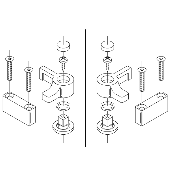 Left-hand replacement handle kit, standard front window 1998 - N°2 - comptoirnautique.com