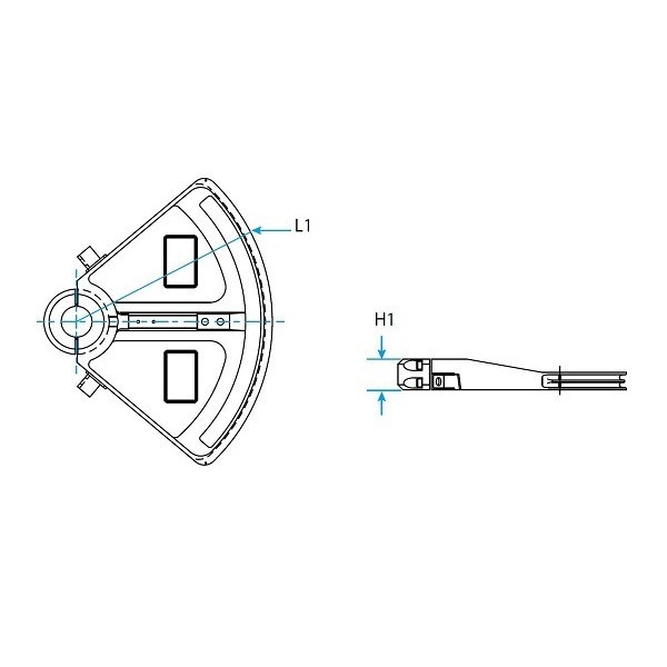 Sector de 80° en aleación de aluminio de alta resistencia - 610mm - N°2 - comptoirnautique.com