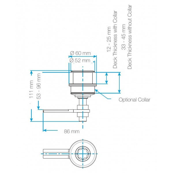 Stainless steel trunk lock - N°2 - comptoirnautique.com
