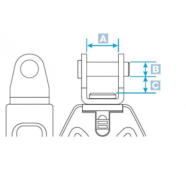 Bloco de adriça HTX Clevis - 72 mm - N°2 - comptoirnautique.com