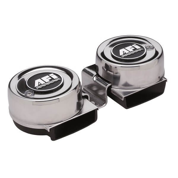 Compact double electric horn 12V - stainless steel - N°1 - comptoirnautique.com 