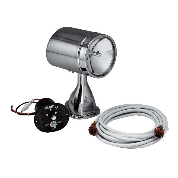 5'' motorized 12V deck spotlight - stainless steel - N°1 - comptoirnautique.com