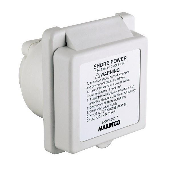 Spina impermeabile quadrata 16A/230V - plastica - N°1 - comptoirnautique.com