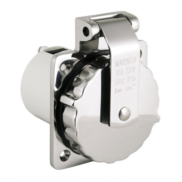 Spina impermeabile 16A/230V - acciaio inox - N°1 - comptoirnautique.com