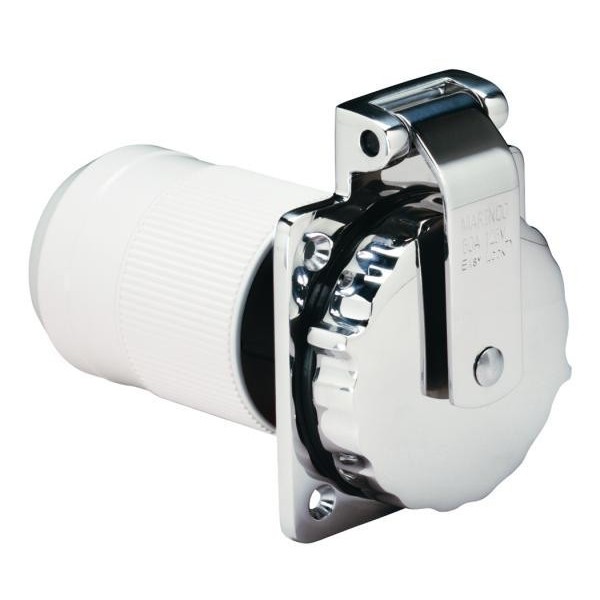Wasserdichte männliche Steckdose 32A/230V - Edelstahl - N°1 - comptoirnautique.com