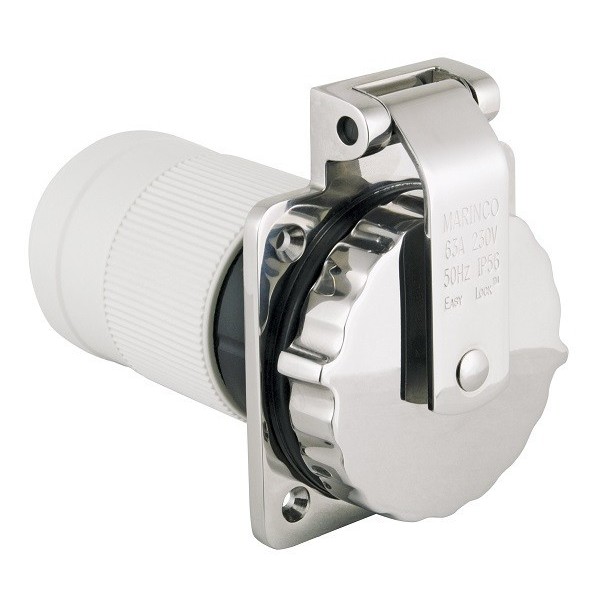 Spina impermeabile 63A/230V - acciaio inox - N°1 - comptoirnautique.com