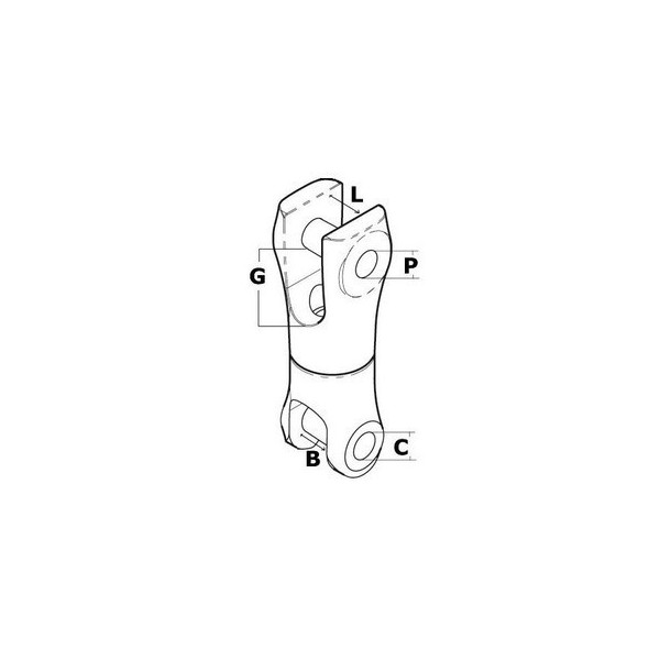 Conector giratorio de cadena de acero inoxidable de 12 mm - N°2 - comptoirnautique.com