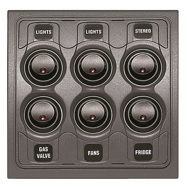 Contour 1000 switch panel 6 toggle switches 16A - N°1 - comptoirnautique.com