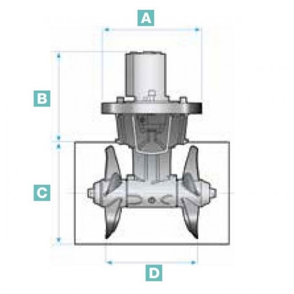 250TT hydraulic thruster 26 CC REV - Bronze base - N°2 - comptoirnautique.com