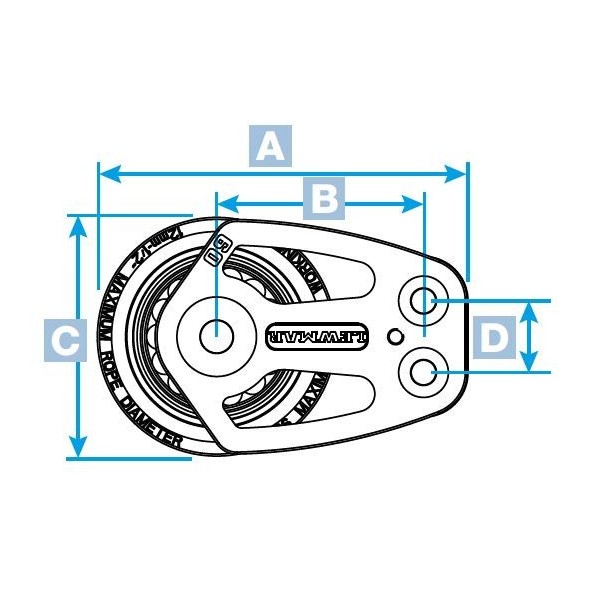 HTX Poulie plat-pont simple - 72 mm - N°2 - comptoirnautique.com