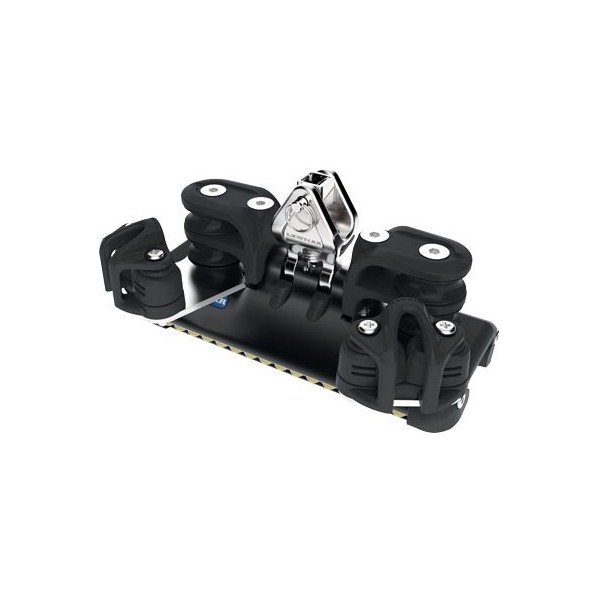 Carrello a sfere HTX Torlon con albero cardanico, doppia puleggia e tacchetta - T1 - N°1 - comptoirnautique.com