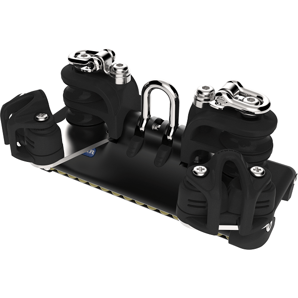HTX Torlon ball bearing cart with shackle, double sheaves, ring & cleat - T2 - N°1 - comptoirnautique.com