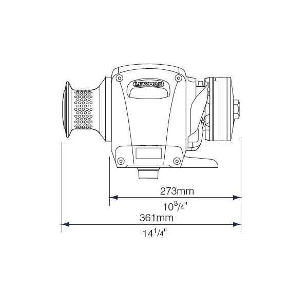 dimensions guindeau H2 lewmar horizontal lewmar de côté - N°18 - comptoirnautique.com