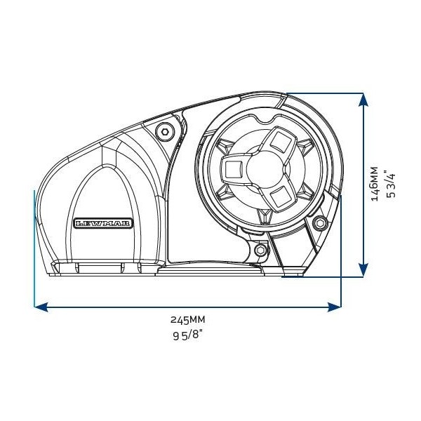 dimensions guindeau pro fish lewmar de face - N°9 - comptoirnautique.com
