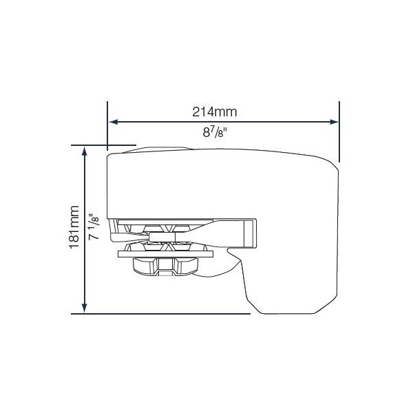dimensions guindeau pro-sport 550 6-7 mm lewmar de côté - N°6 - comptoirnautique.com