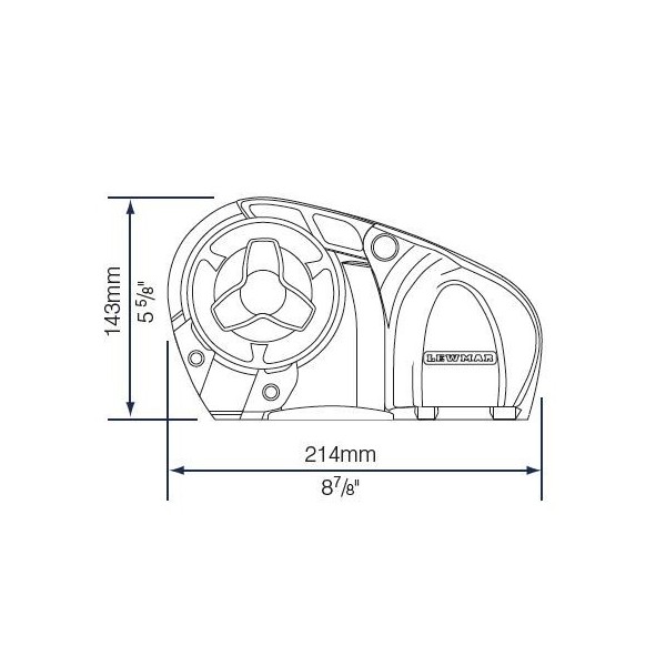 dimensions guindeau pro-sport 550 6-7 mm lewmar de face - N°7 - comptoirnautique.com