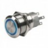 Blue LED pushbutton - 12V - on/off