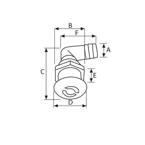 Sfiato Ø29 mm - curva a 90° - N°2 - comptoirnautique.com