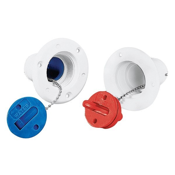 Plastic fittings with plug for fresh water, Ø38 mm - N°1 - comptoirnautique.com 