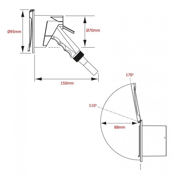 Doccetta con copertura in plastica + doccetta + flessibile L.3 m - N°2 - comptoirnautique.com