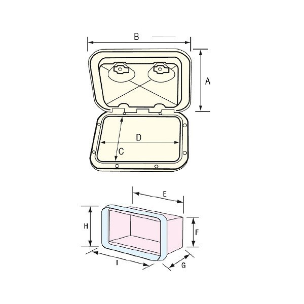 Sportello di stoccaggio Top Line con scatola 353 x 606 mm - N°2 - comptoirnautique.com