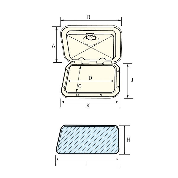 Sportello industriale per VHF/radio 180 x 285 mm - N°2 - comptoirnautique.com