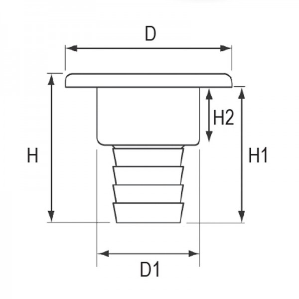 Glass-filled polyamide fittings, stainless steel plug, for fresh water Ø38 mm - N°2 - comptoirnautique.com