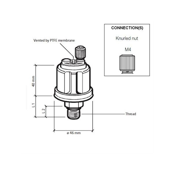Pressure transducer 0-5 bar - 14 x 150 - N°1 - comptoirnautique.com