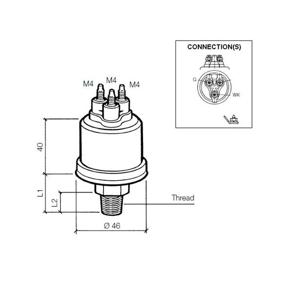 Sensore di pressione 10 bar - 1/8"-27 NPTF - N°1 - comptoirnautique.com