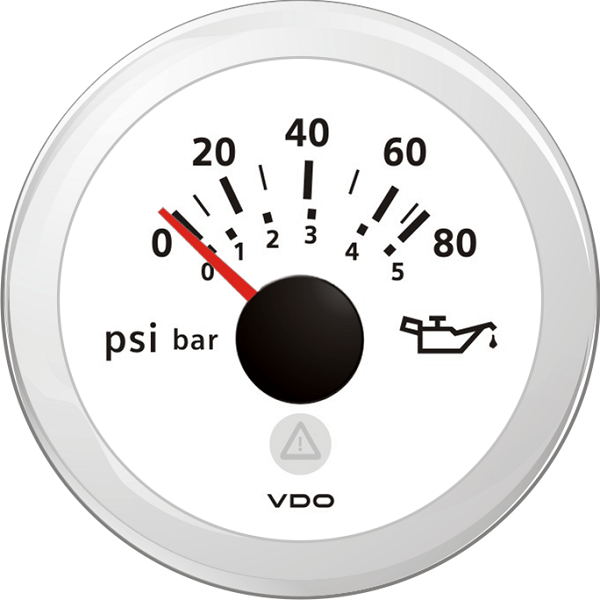 Oil pressure gauge 0-5 bar 0-80 psi - 10-184 Ohm - Viewline - N°1 - comptoirnautique.com