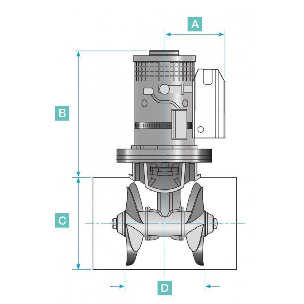 Propulsor elétrico 300TT 10.8kW - alumínio - 24V - N°2 - comptoirnautique.com