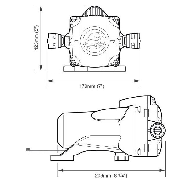 Pompa elettrica Watermaster® 12V per acqua dolce - 8 L - senza confezione - N°2 - comptoirnautique.com