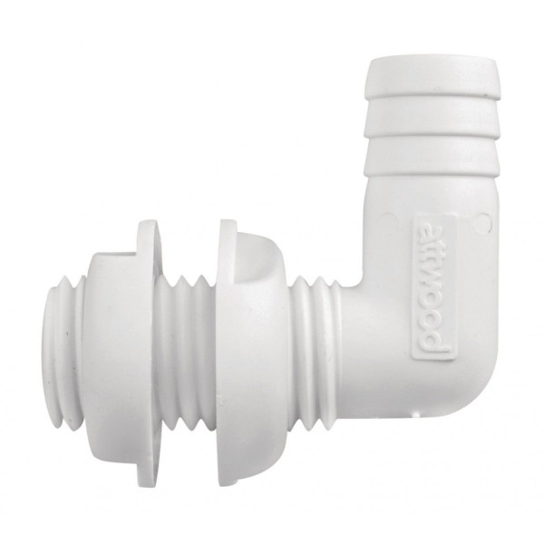 Passe-guscio curvo in polipropilene bianco - Ø 19 mm - N°1 - comptoirnautique.com