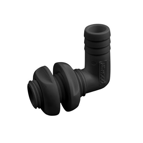 Passe-guscio angolare in polipropilene nero - Ø 19 mm - N°1 - comptoirnautique.com