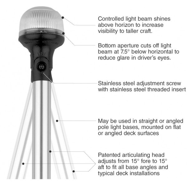 Luces de ancla - cabeza articulada - 48 - N°1 - comptoirnautique.com 