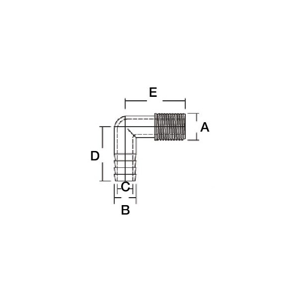 Gomito maschio/femmina scanalato - Ø 19 mm - N°2 - comptoirnautique.com