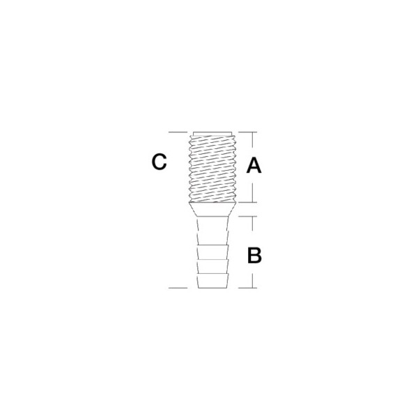 Male/male hose barb - Ø 12mm - N°2 - comptoirnautique.com