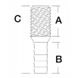 Embout cannelé mâle/mâle -...