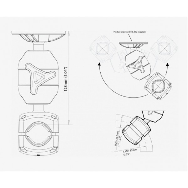 Gelenkfuß Rohrmontage ROKK Midi - N°3 - comptoirnautique.com