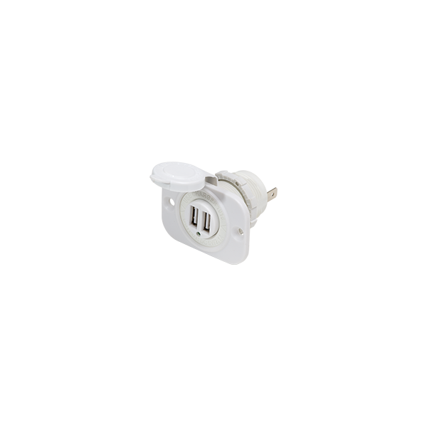 USB Charger Blue Sea Systems 12/24VDC Dual12/24VDC Dual USB Charger 5V 2.1A Socket White (Bulk) - N°1 - comptoirnautique.com