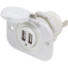 USB Charger Blue Sea Systems 12/24VDC Dual12/24VDC Dual USB Charger 5V 2.1A Socket White (Bulk)