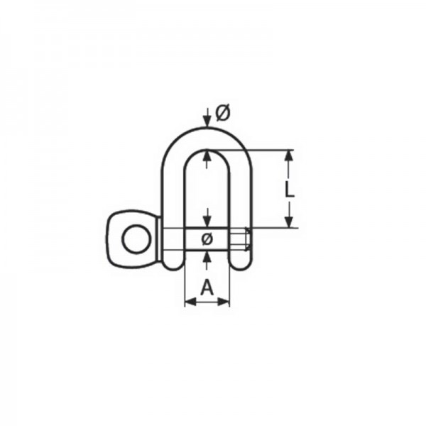 Straight shackle with captive pin Ø4mm 316 stainless steel - N°2 - comptoirnautique.com